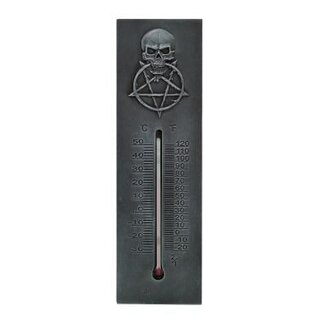 Wandthermometer Schädel mit Pentagramm