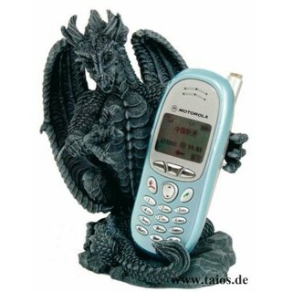 Handyhalter Drache hält Handy seitlich