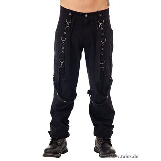 Schwarze Hose mit Ösen und Bänder