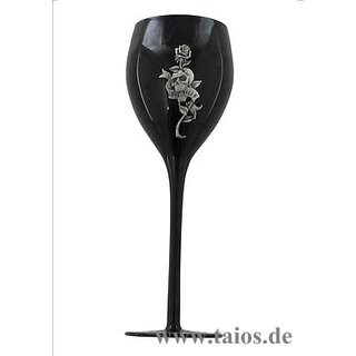 Weinglas Schädel und Rose Zinn